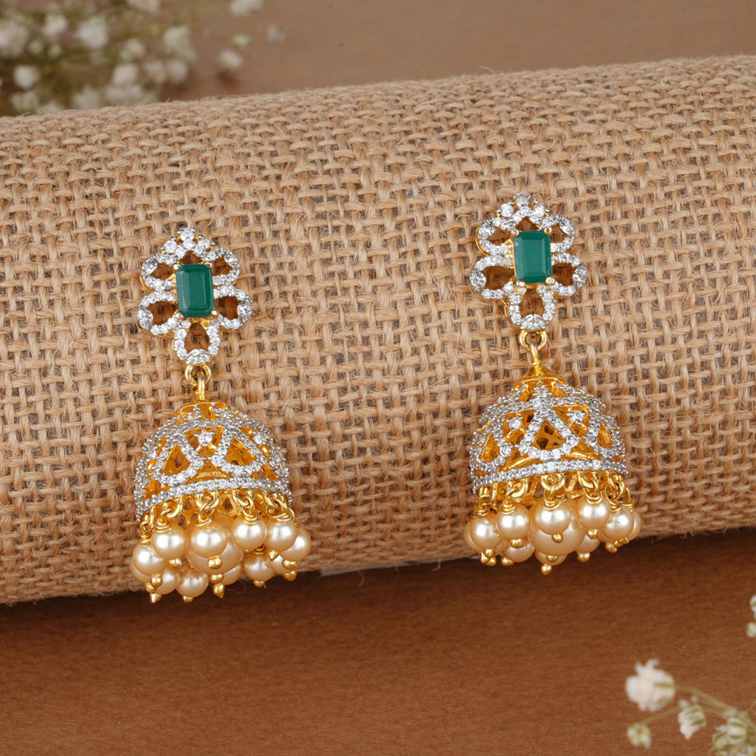 Moss green Avikam Jhumkas