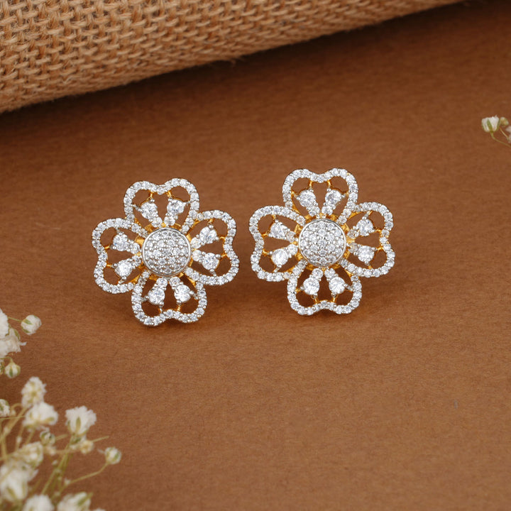 Floral Diamond Like Studs