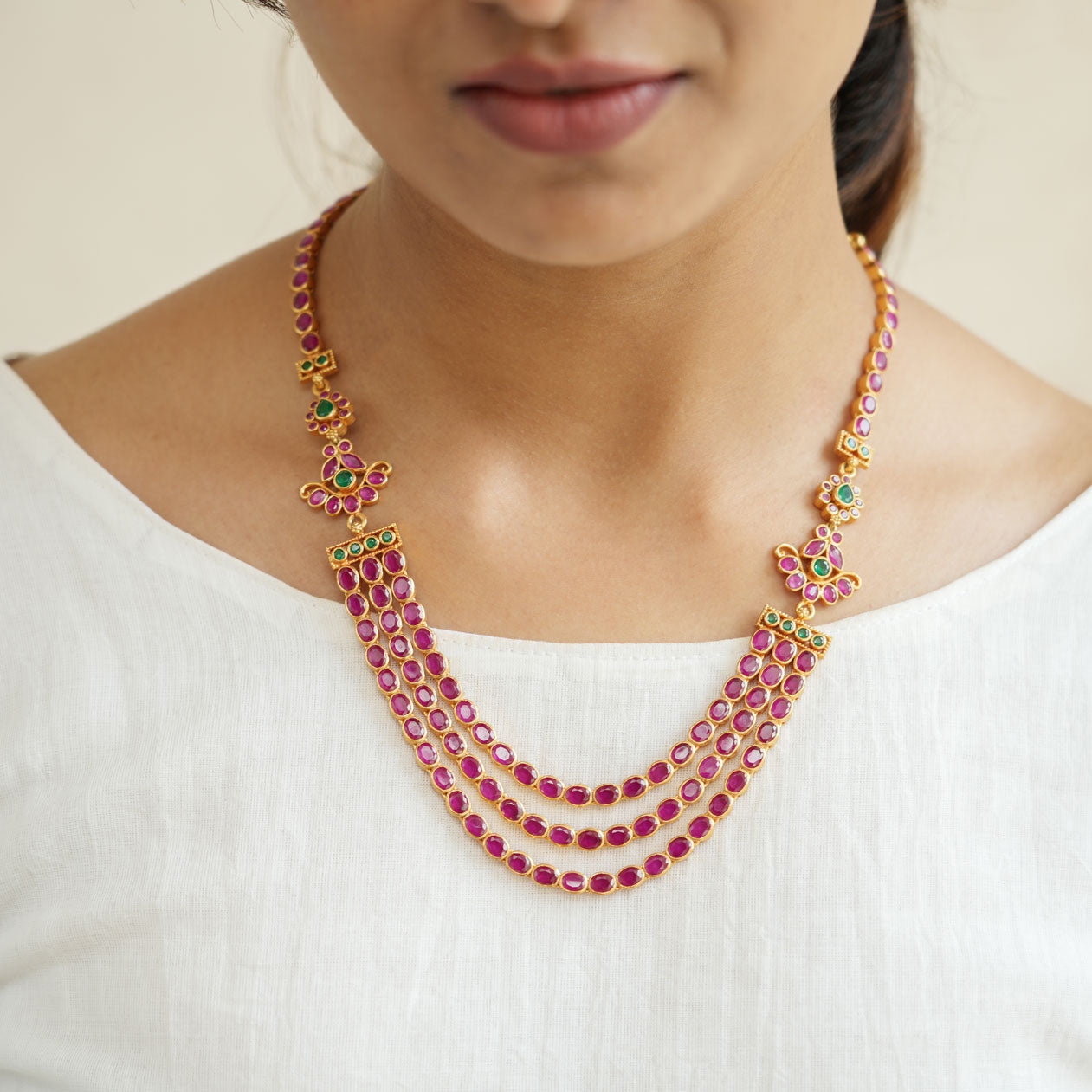 Ruby deals layered necklace