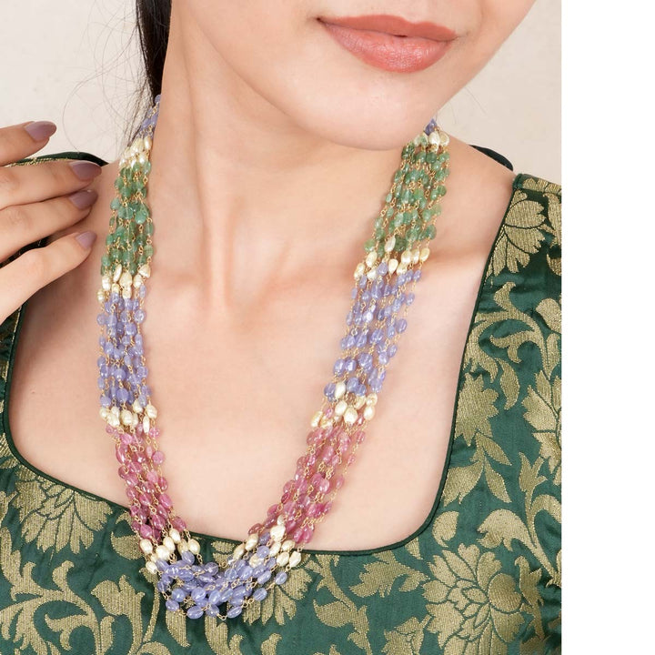 Multitour Beads Long Necklace