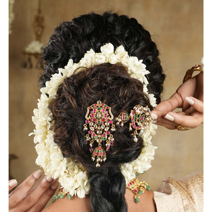 Meharin Kundan Hair Bun Accessory