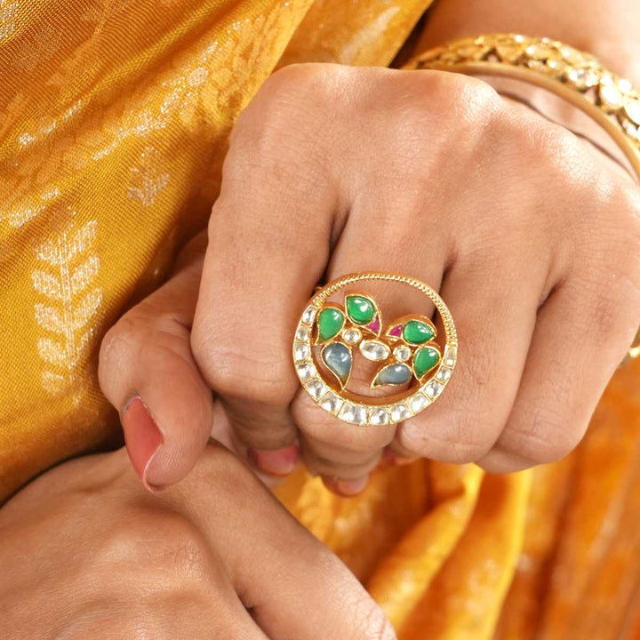 Dahila Kundan Ring