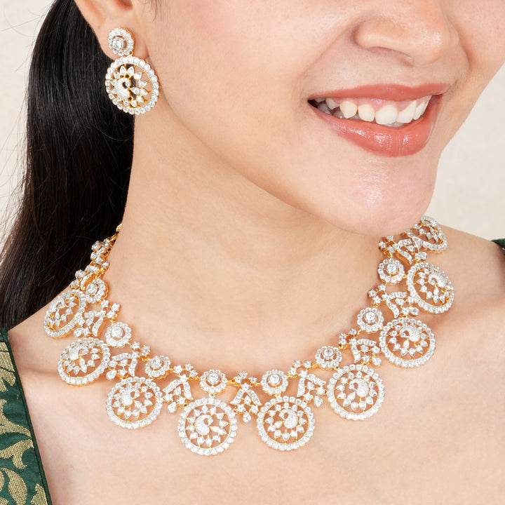 Sparkling Avikam Short Necklace Set