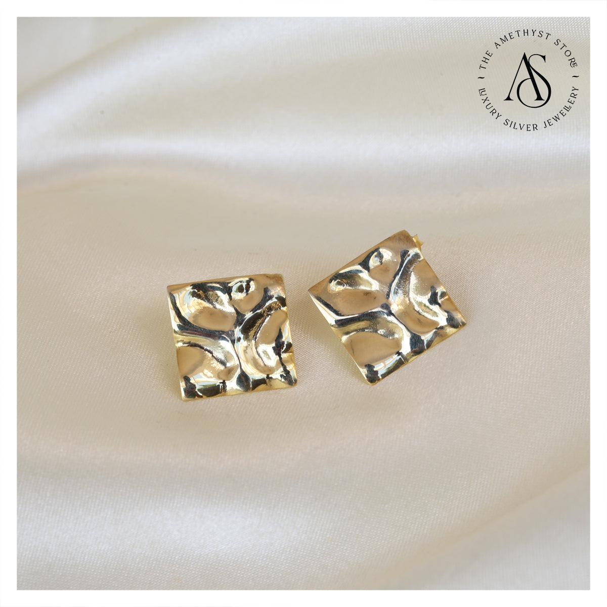 4 Stone Row Square Shape Magnetic Stud Earrings, Gold-Tone - Walmart.com