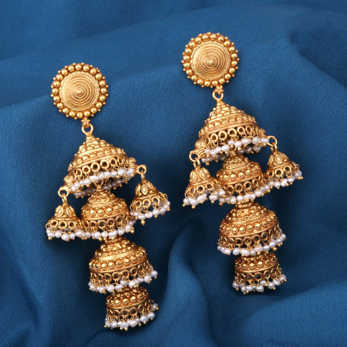 Gold plated deals silver jhumkas