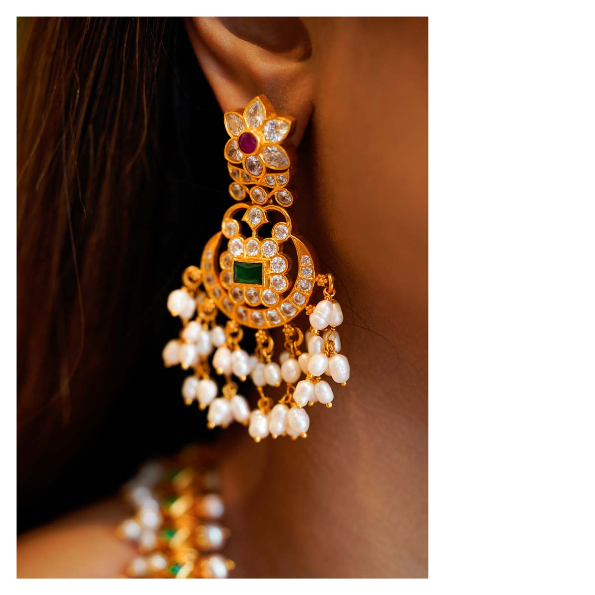 Buy Gold-Toned & Red Earrings for Women by Crunchy Fashion Online | Ajio.com