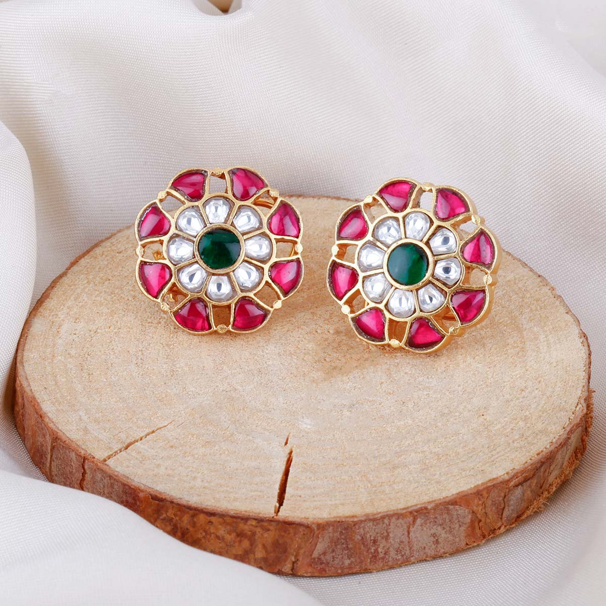 Kundan stud deals earrings