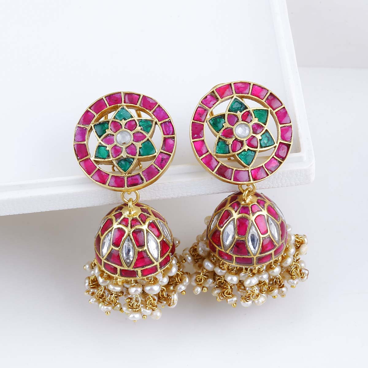 Kundan sales jhumka online