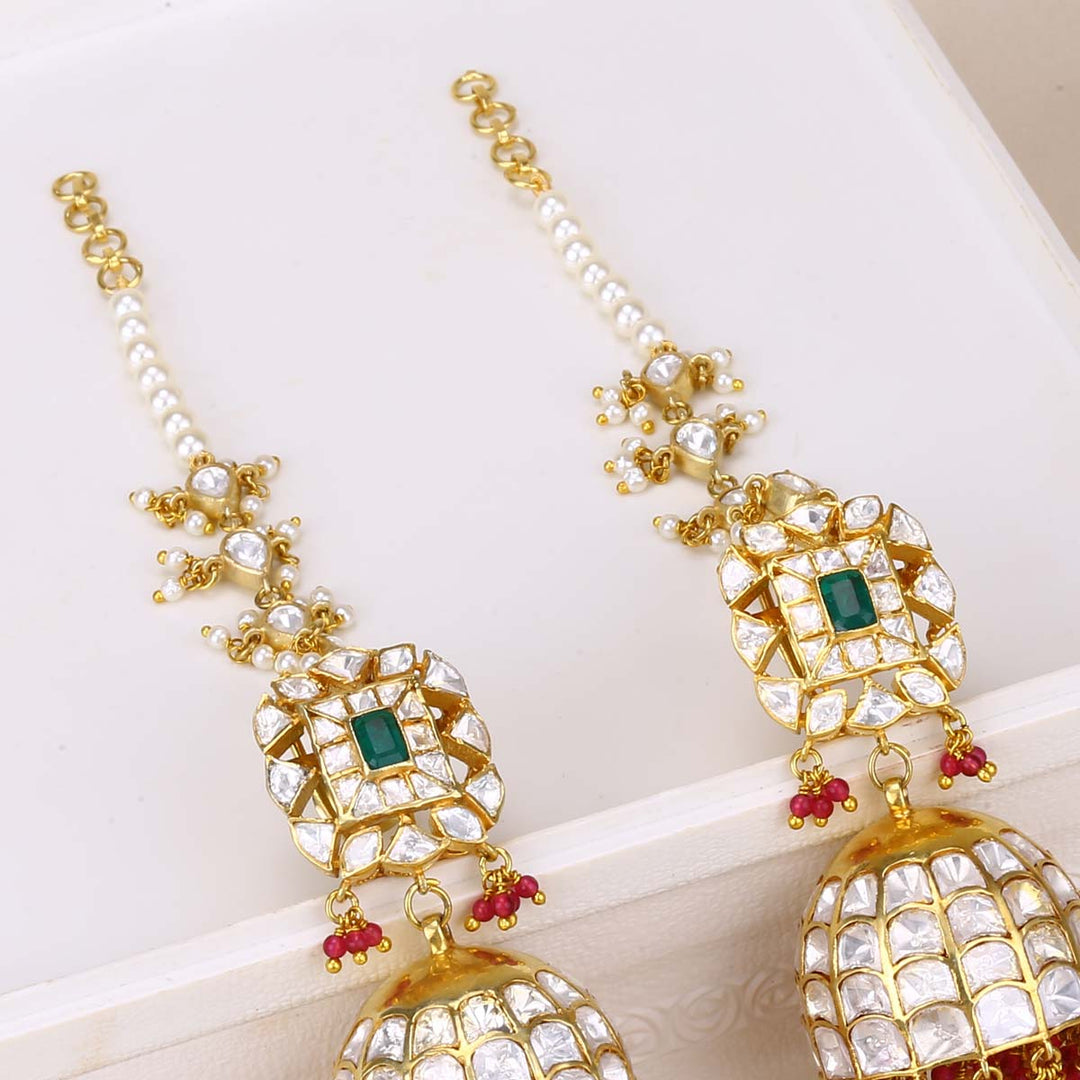 Dhrisha Stone Jhumkas